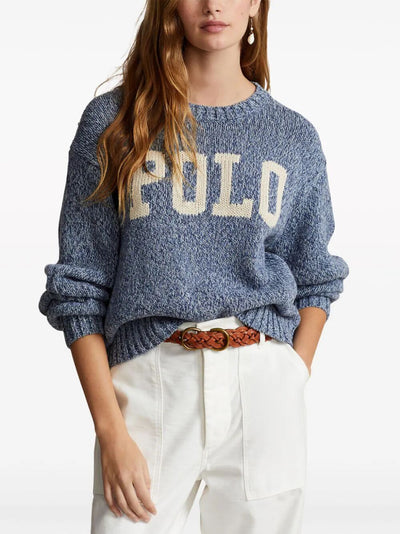 Crew Neck Sweater With Polo Written