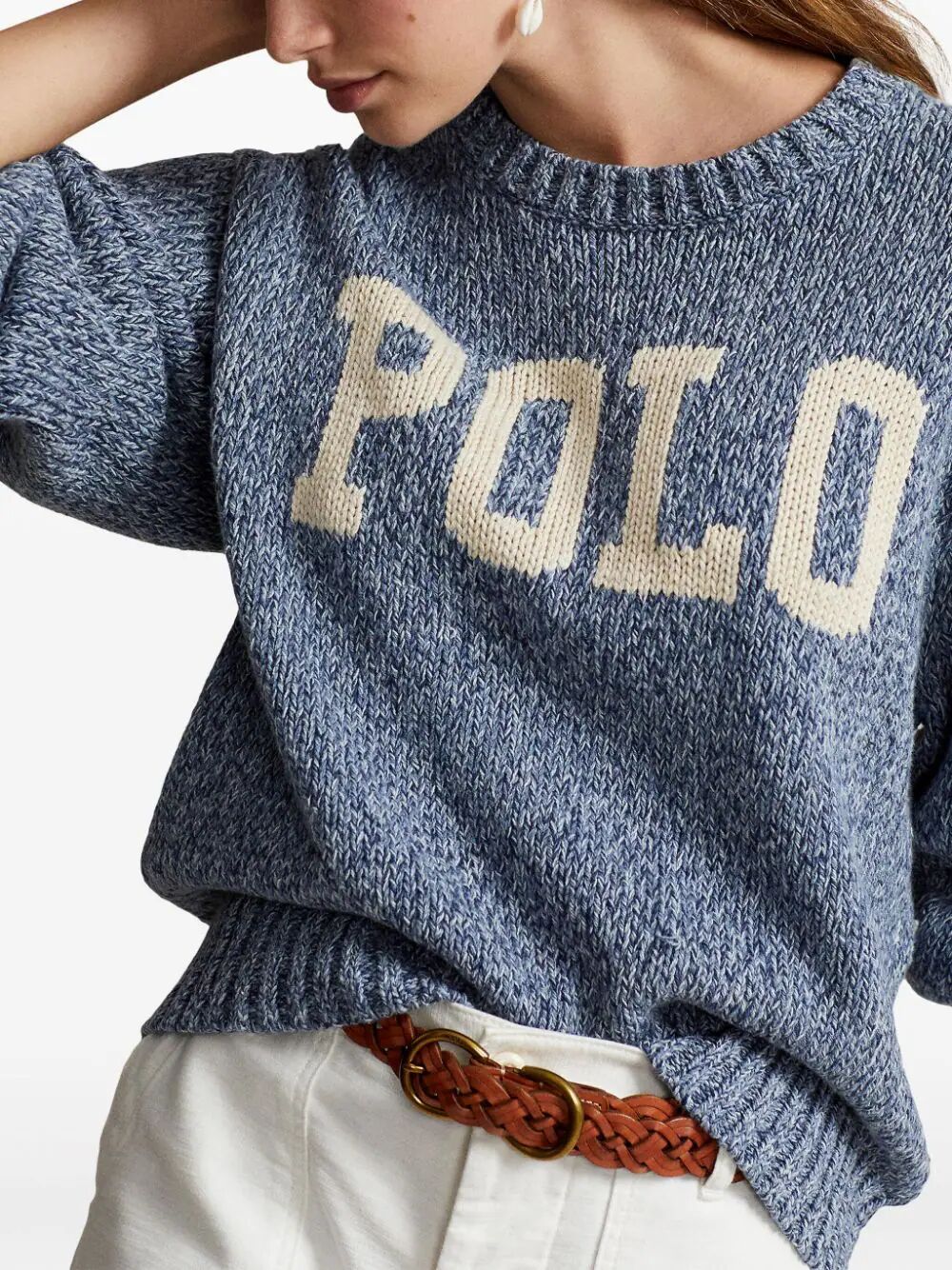 Crew Neck Sweater With Polo Written