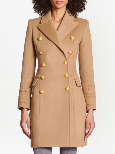 Ten Button Wool And Cashmere Coat