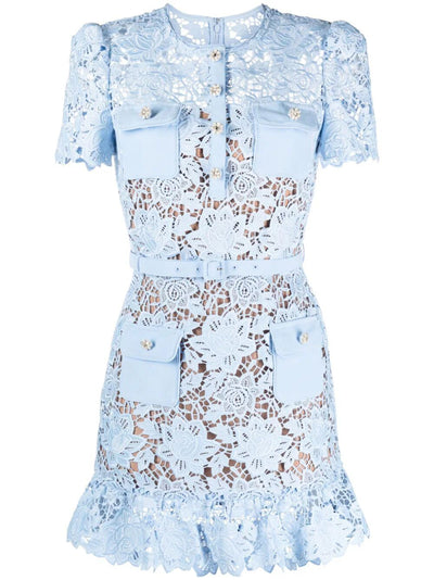 Blue Lace Mini Dress