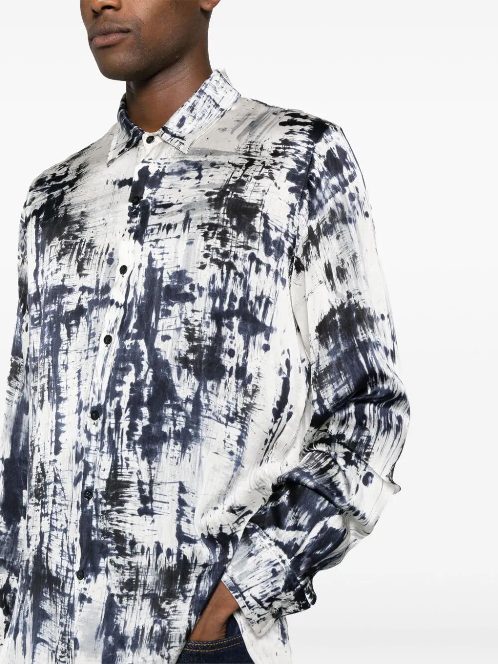 Brushed Effect Silk Shirt