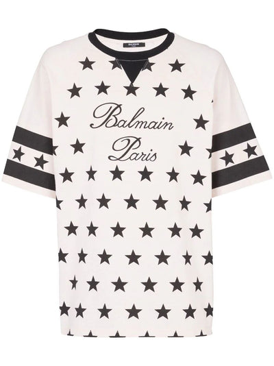 Balmain Signature Stars Print T-shirt