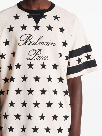 Balmain Signature Stars Print T-shirt