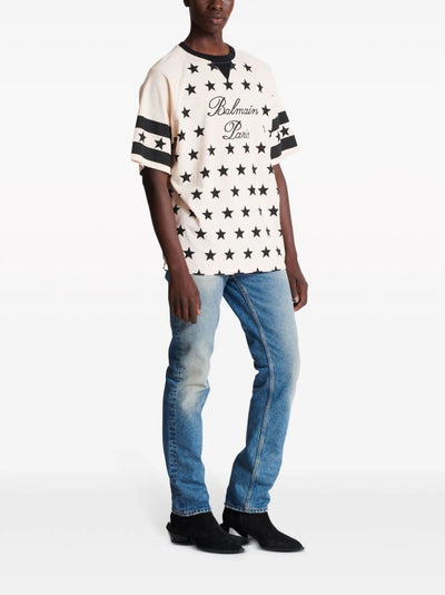 Balmain Signature Stars Print T-shirt