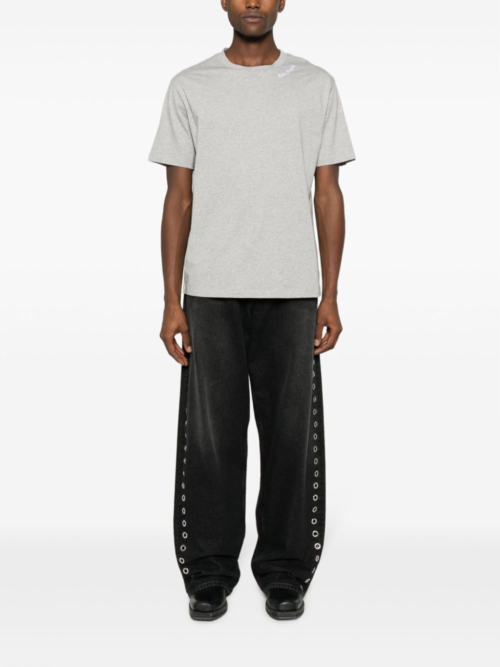 Balmain Stitch Collar T-shirt Straight Fit