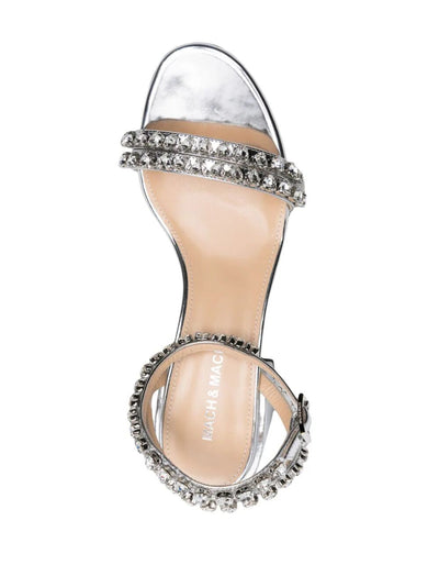Audrey Crystal Round Toe Mirror Sandal
