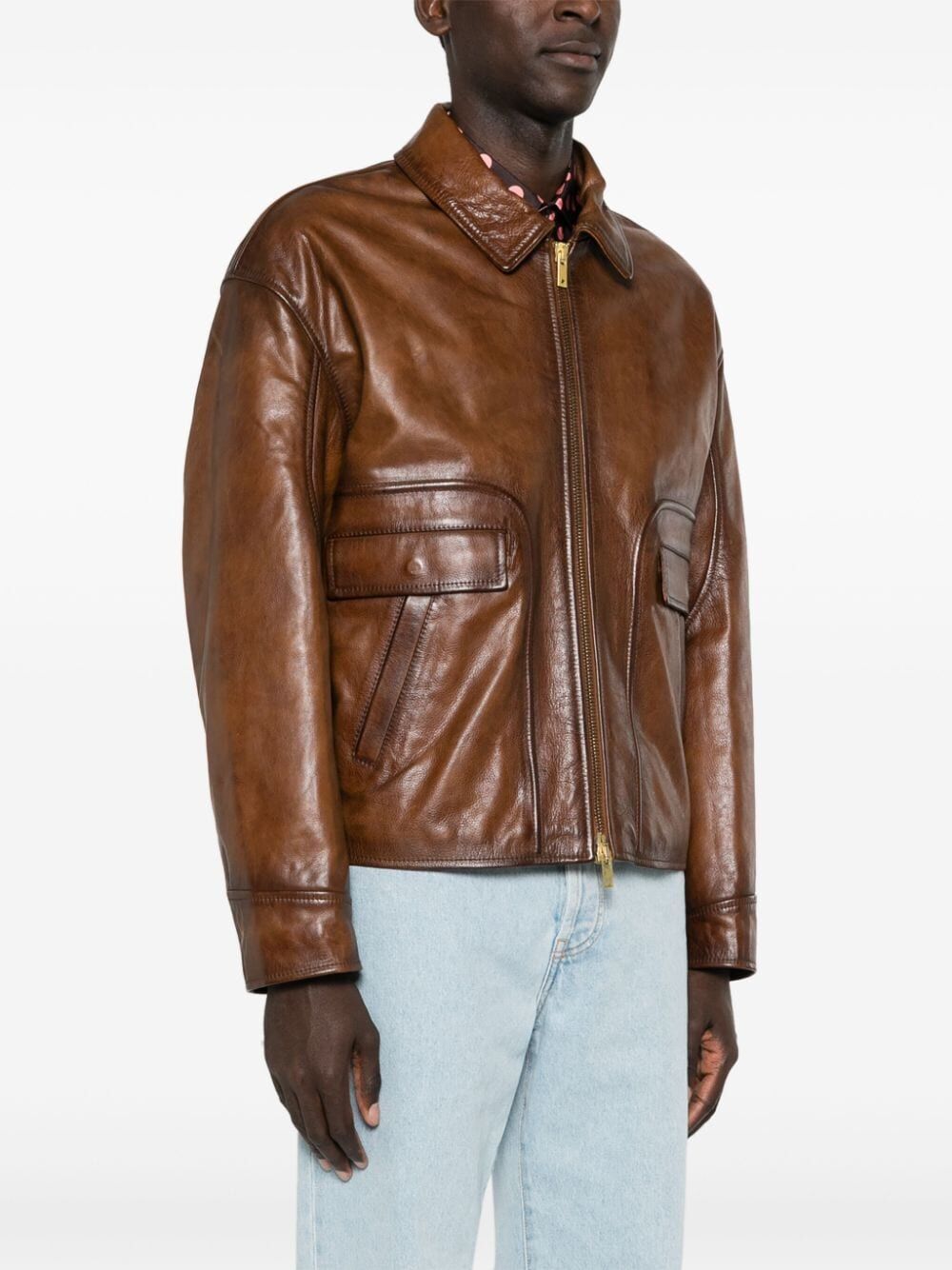 Journey M`s Zipped Jacket Waxed Leather