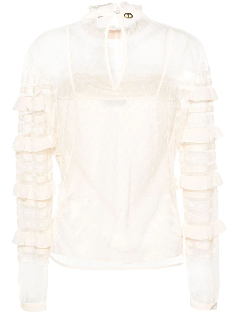 Long Sleeves Laced Shirt