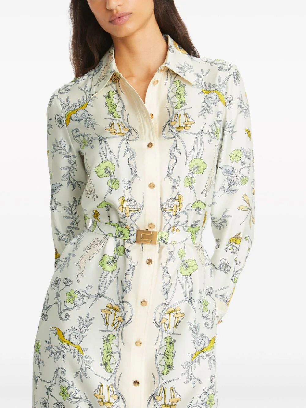 Printed Silk Twill Shirtdress