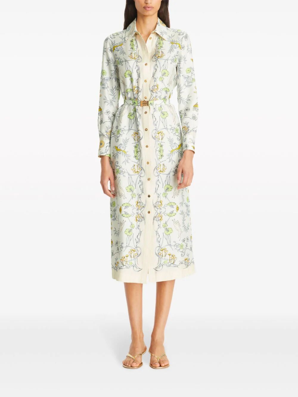 Printed Silk Twill Shirtdress