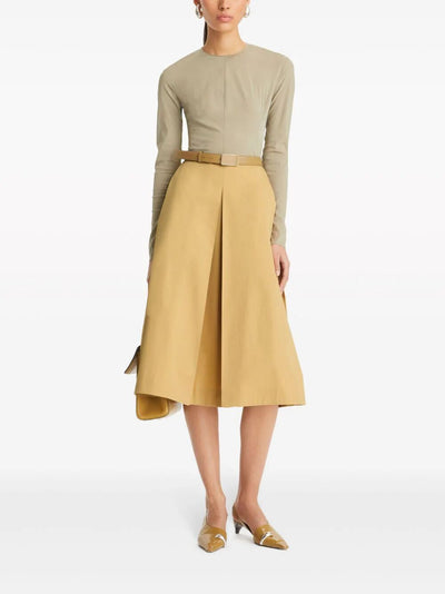 Pleated Poplin Skirt