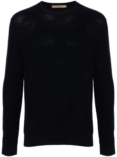 Long Sleeves Crew Neck Ribbed Sweater