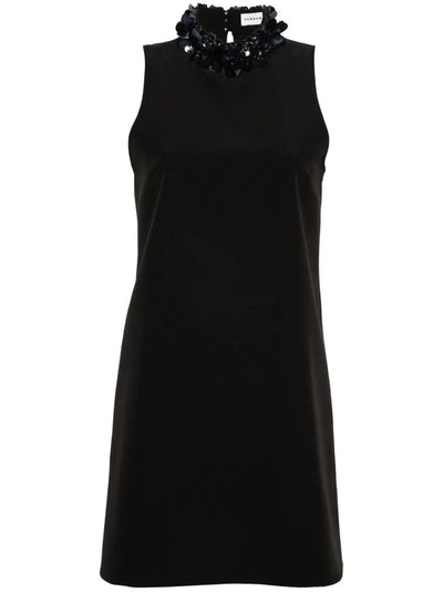 Sleeveless High Neck Mini Dress With Paillettes