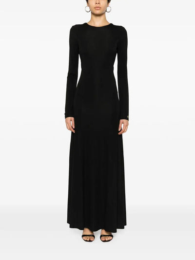 Long Sleeves Crew Neck Long Dress