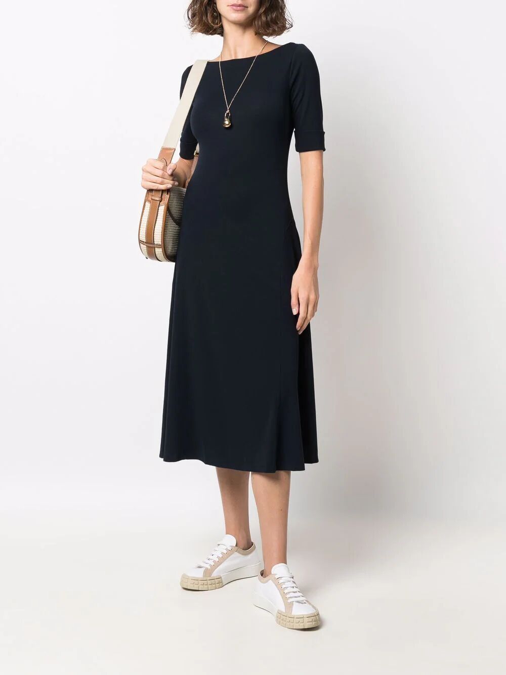 Munzie Elbow Sleeves Midi Dress