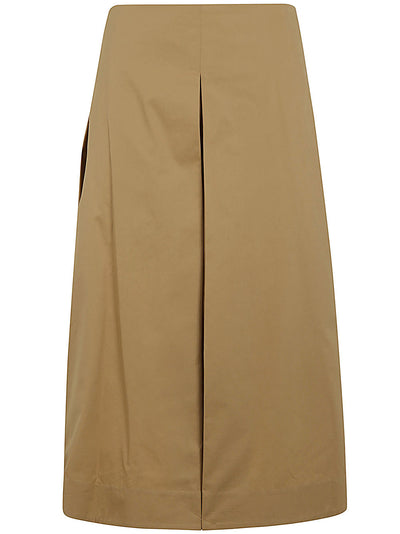 Pleated Poplin Skirt