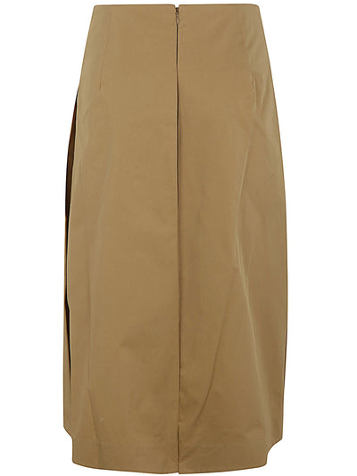 Pleated Poplin Skirt