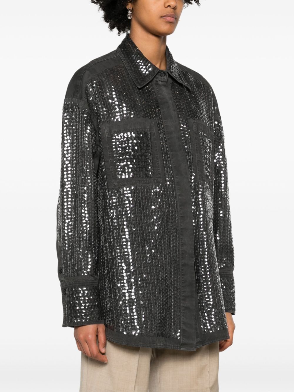 Oversized Shirt With Paillettes