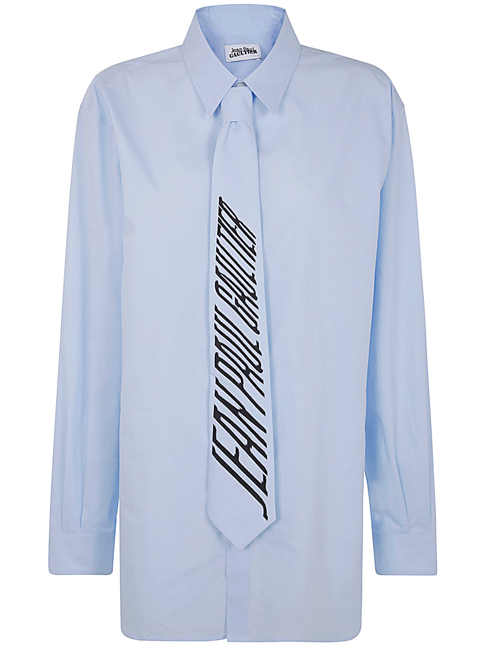 Cotton Popeline Shirt With Printed Tie