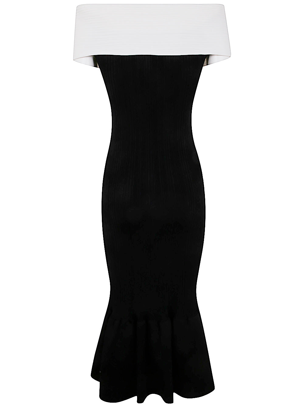 Black Knit Bow Midi Dress