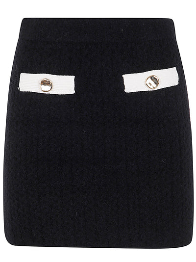 Black Cashmere Blend Knit Skirt