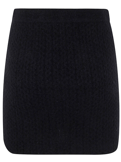 Black Cashmere Blend Knit Skirt