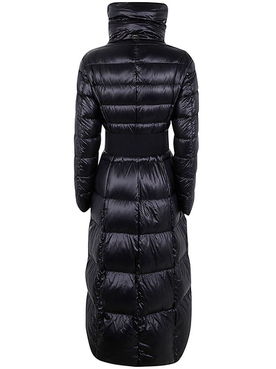 Nylon Long Down Jacket With Belt