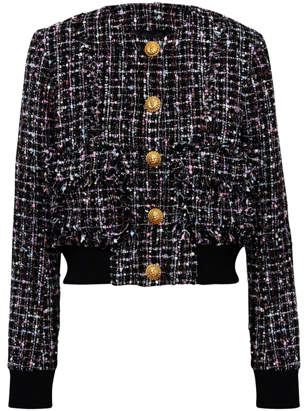 Buttoned Tweed Blouson