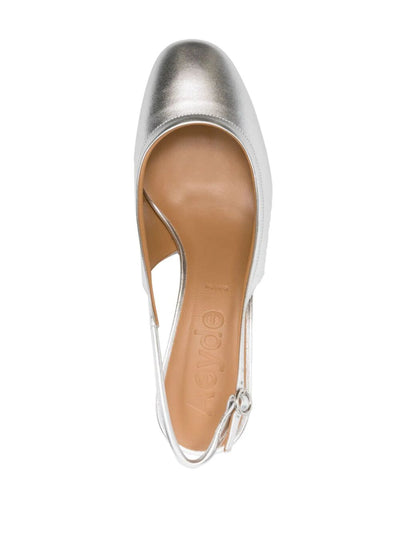 Romy Laminated Nappa Leather Silver Slingback