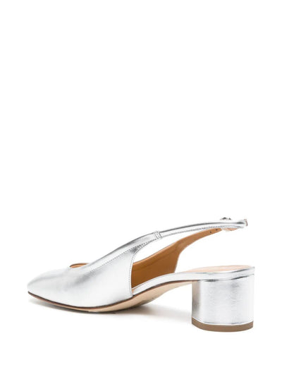 Romy Laminated Nappa Leather Silver Slingback