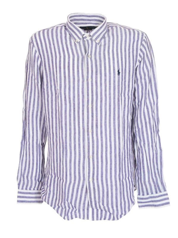 Camicia Classic Righe Bianca E Blu