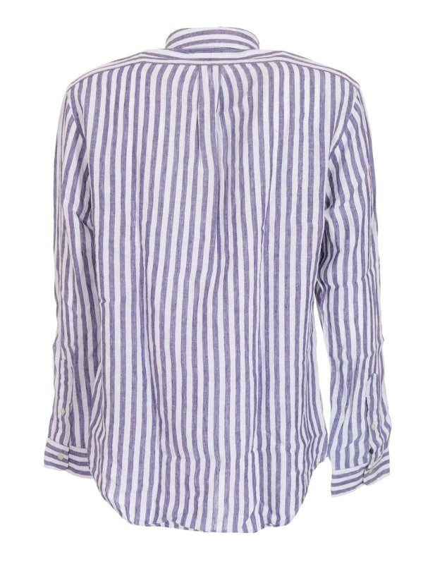 Camicia Classic Righe Bianca E Blu