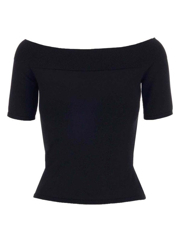 Top Spalle Scoperte Nero