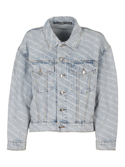 Giacca In Denim Con Stampa Logo