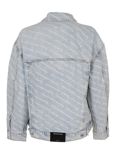 Giacca In Denim Con Stampa Logo