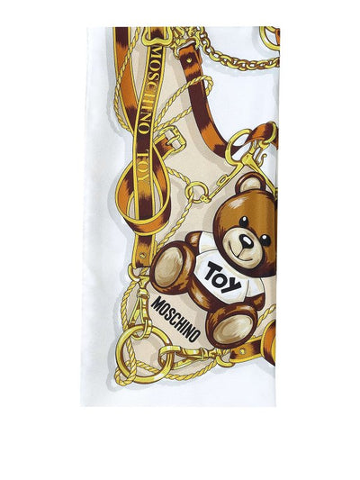 Foulard In Seta Con Stampa Teddy Bear