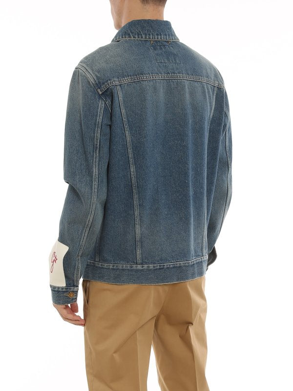 Giacca Agenore In Denim Con Patch Logo