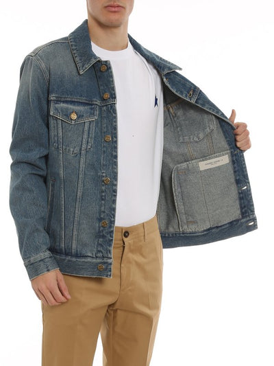 Giacca Agenore In Denim Con Patch Logo