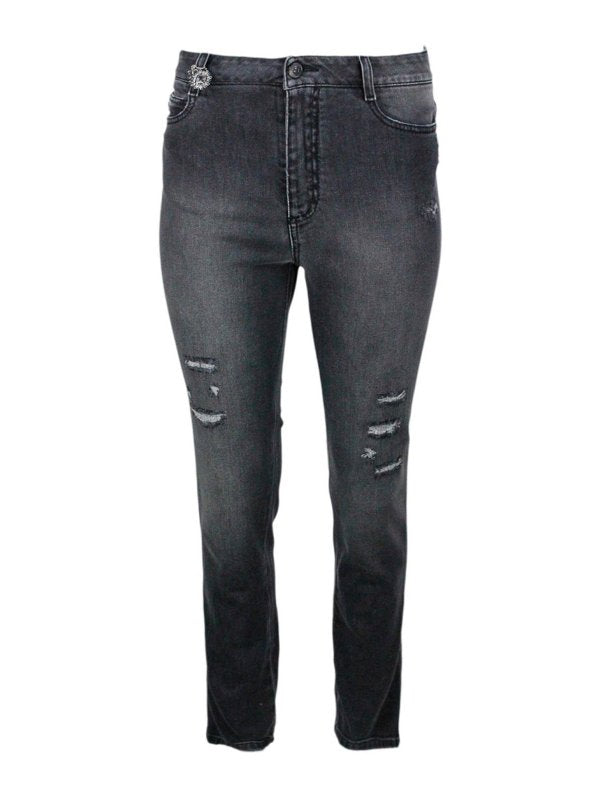 Jeans Con Dettagli Gioiello