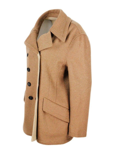 Cappotto Doppiopetto In Lana E Cashmere