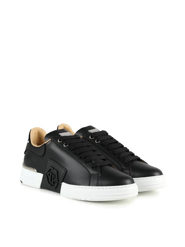 Sneaker In Pelle Con Logo Laterale