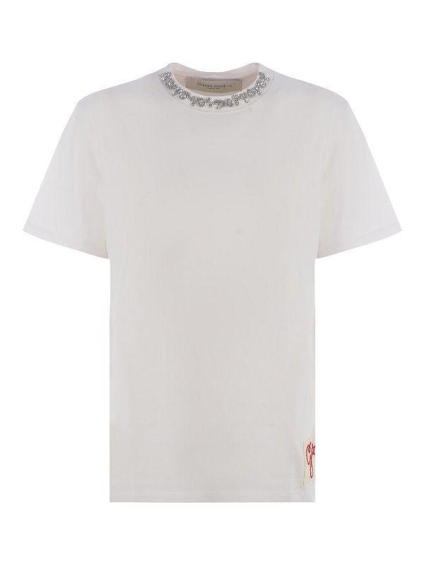 T-shirt Con Collana Di Cristalli