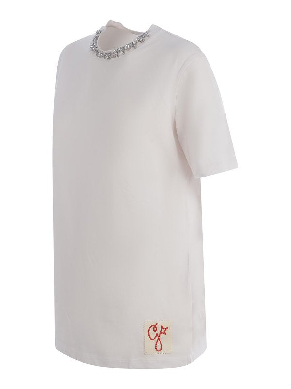 T-shirt Con Collana Di Cristalli