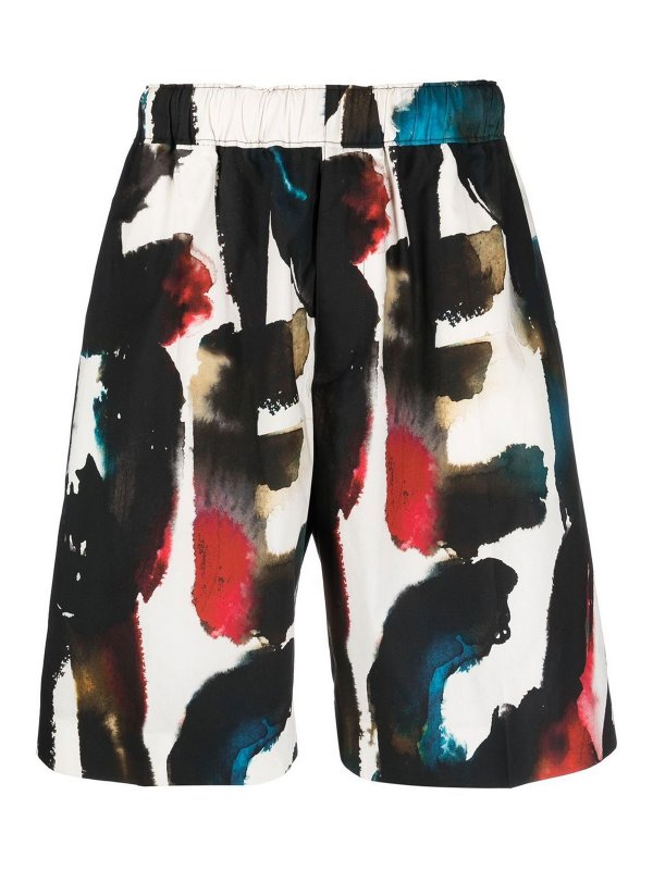 Pantaloncini Multicolore Con Logo All Over