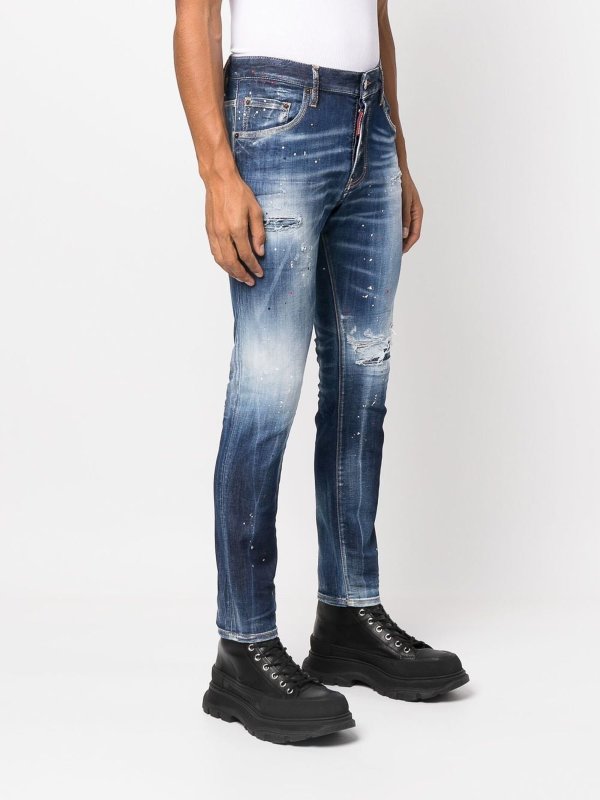 Jeans Con Effetto Sdrucido