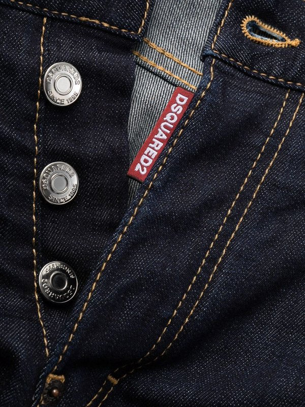 Jeans Con Bottoni A Scomparsa E Patch Logo