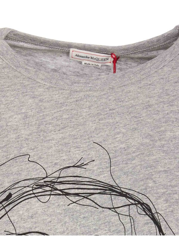 T-shirt In Cotone Con Stampa Teschio