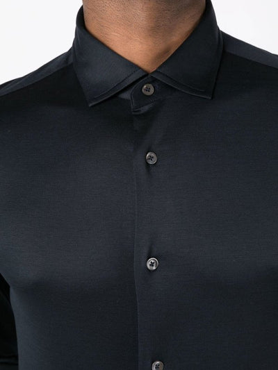 Camicia In Popeline Con Collo A Punta Dritta