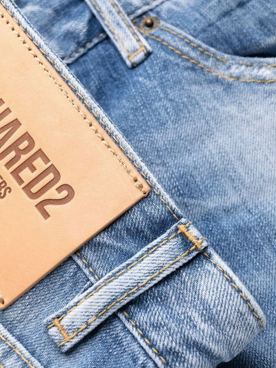 Jeans Scoloriti A Gamba Dritta Con Vita Bassa