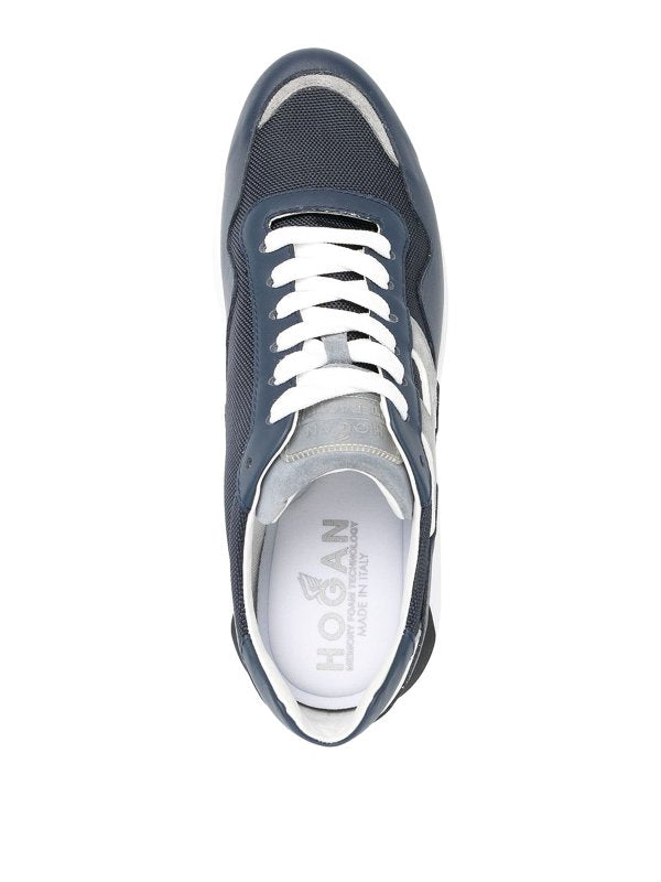 Sneakers In Pelle A Pannelli Con Logo